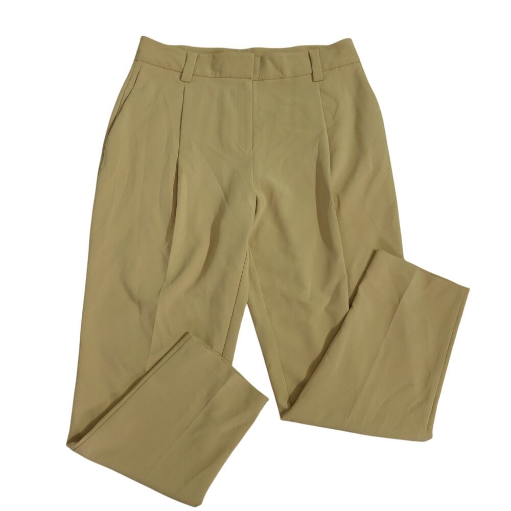 Vince Camuto Womens Trouser Work Pants Pleated Front Slash Pockets Tan Size 12